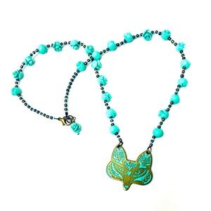 The Fox and the Rose Artisan Crafted Necklace